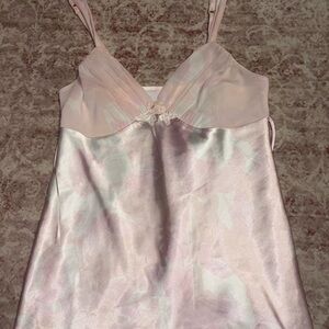 Vintage Gilligan & O'Malley Elegant Light Pink Satin 2pc Set